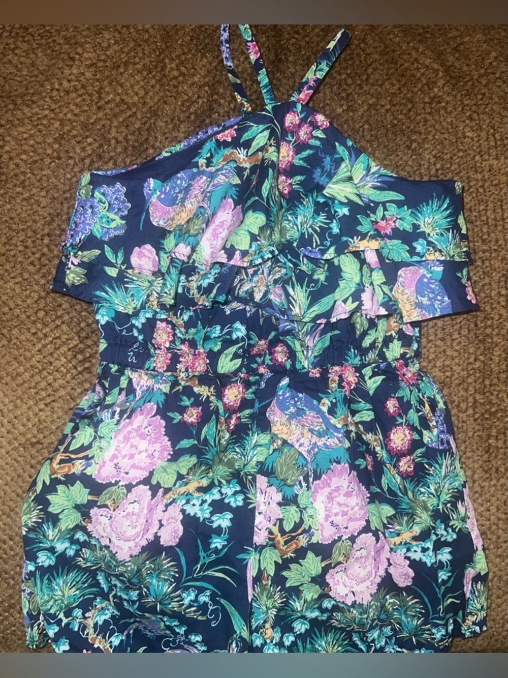 Janie and Jack Floral Halter Romper NWOT - Picture 2 of 4